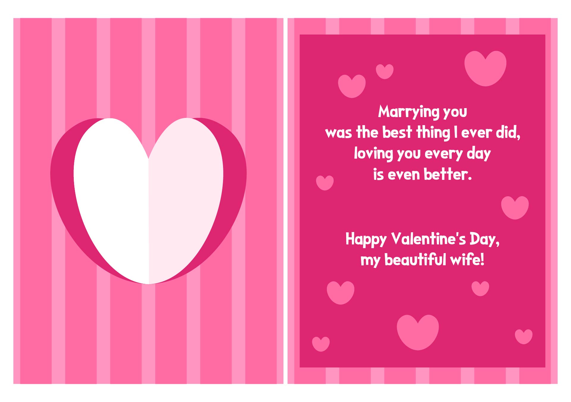 Romantic Printable Valentine Cards for Your Wife