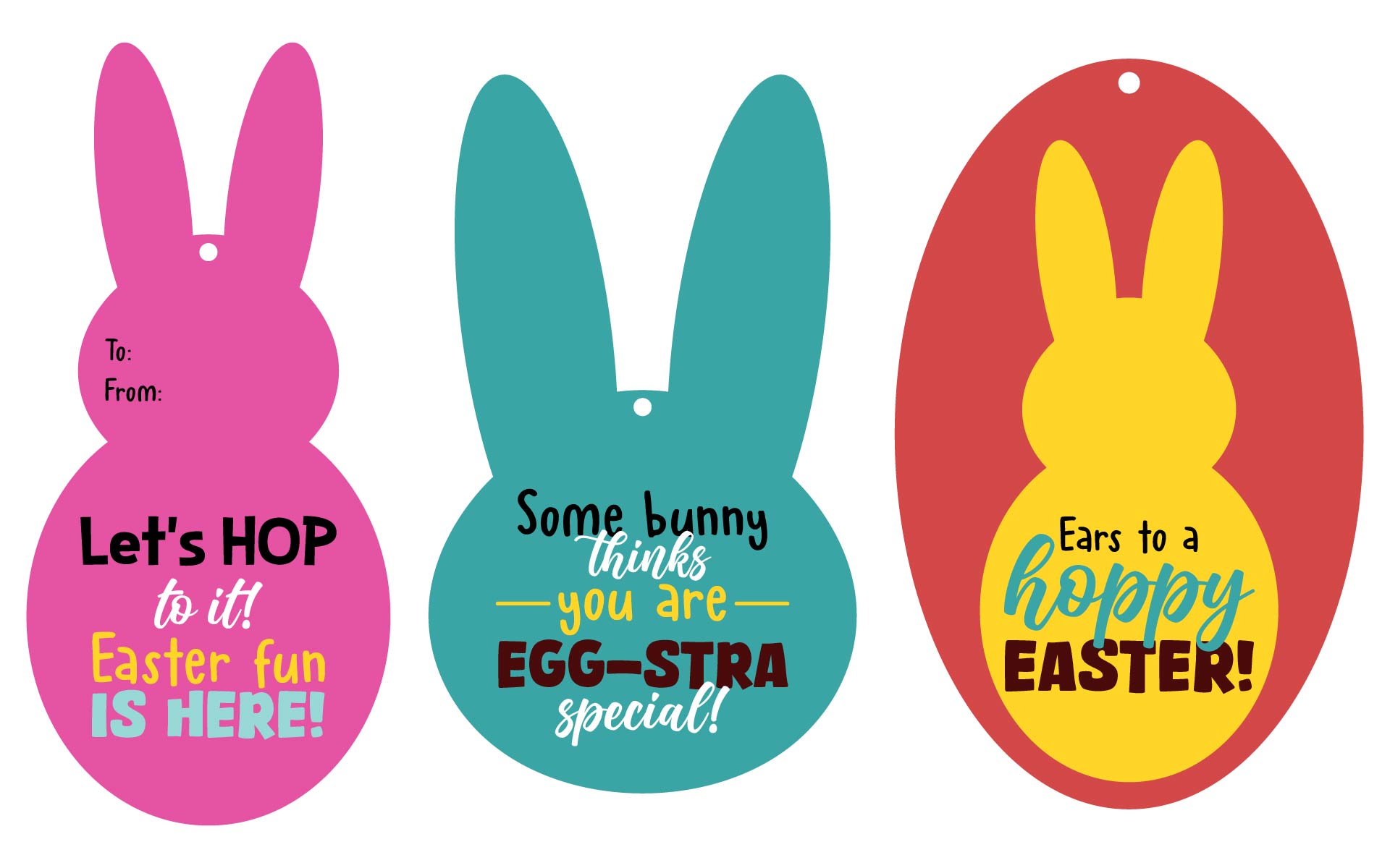 Bunny-Shaped Easter Tags for Print