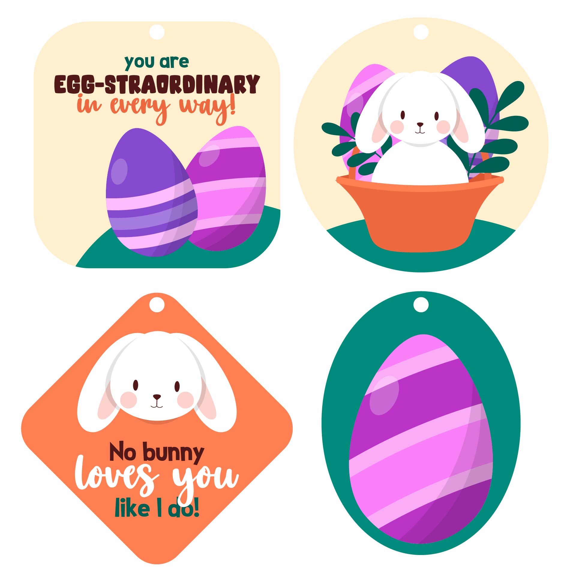 Easter Bunny Tags Cute Design Printable