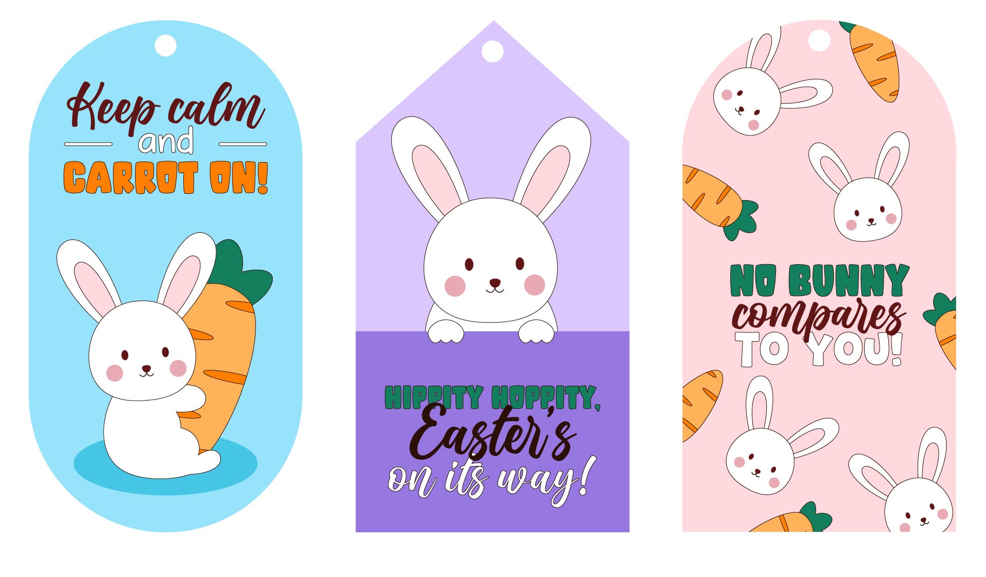 Easter Celebration Printable Cute Bunny Tags