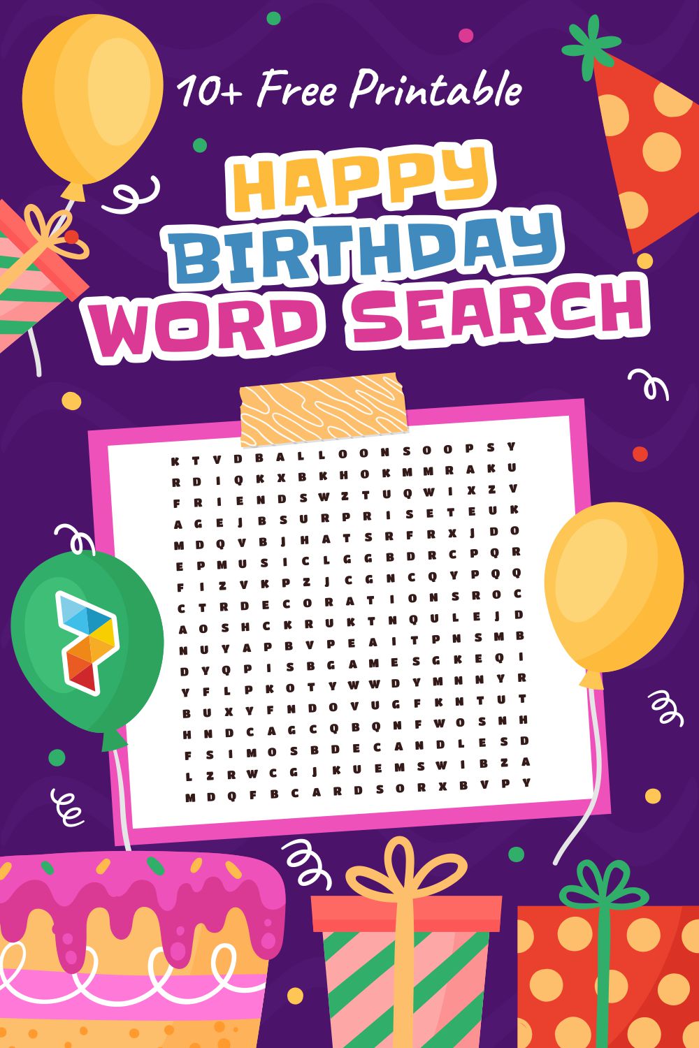 Happy Birthday Word Search