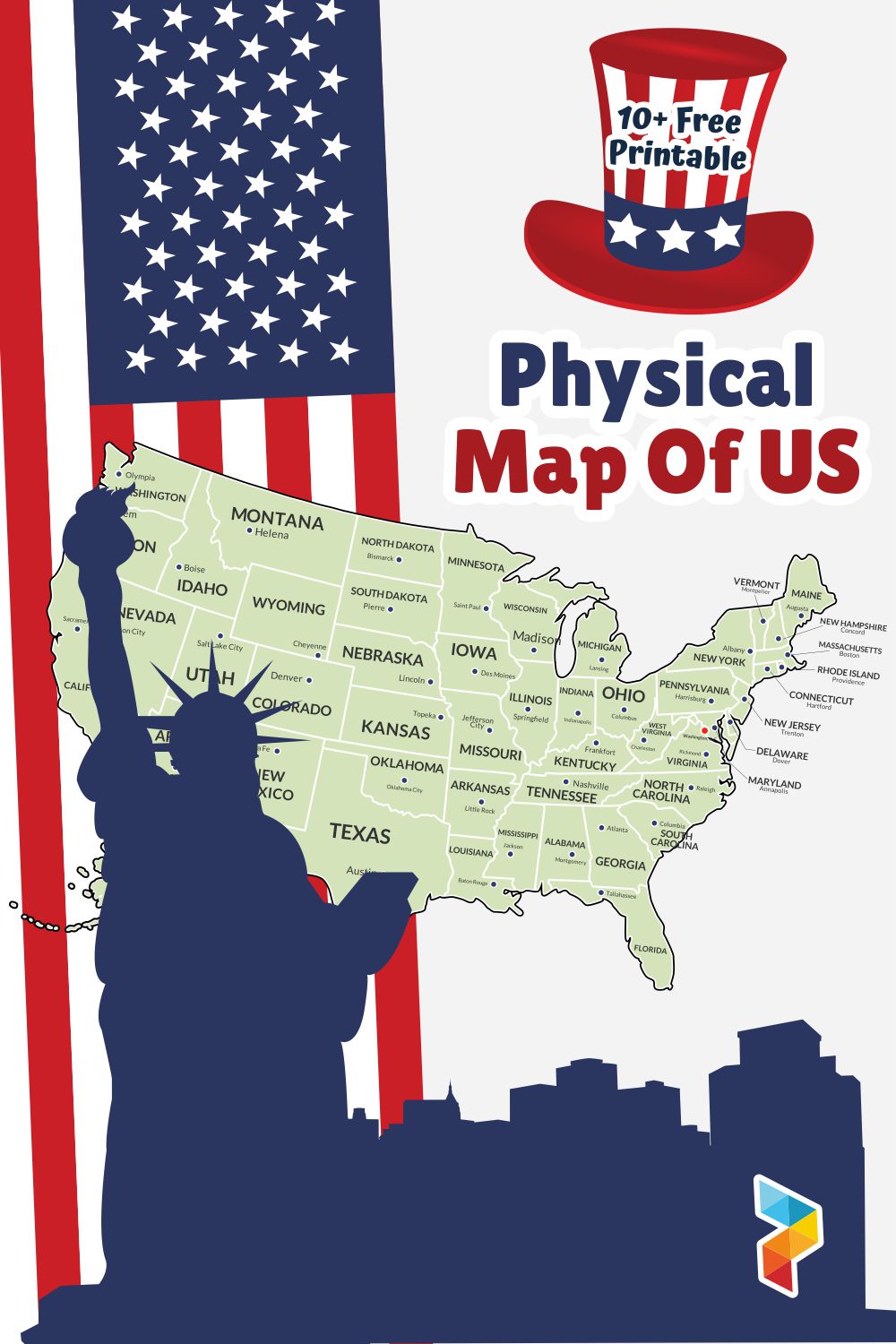 Physical Map Of US