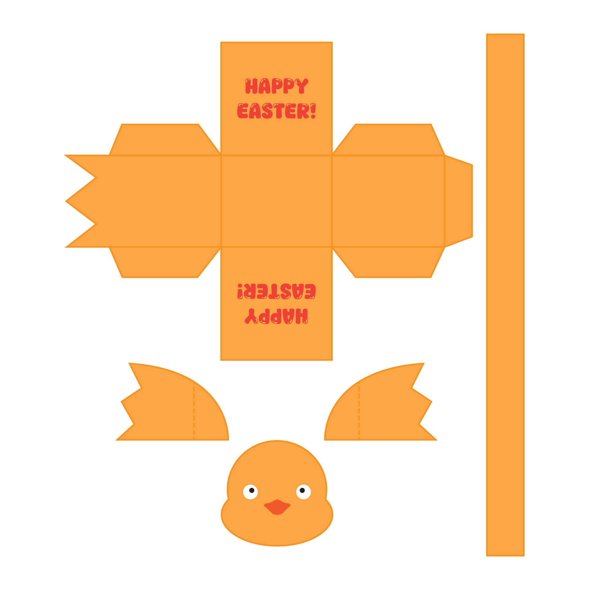 Printable Chick-Themed Easter Basket Design