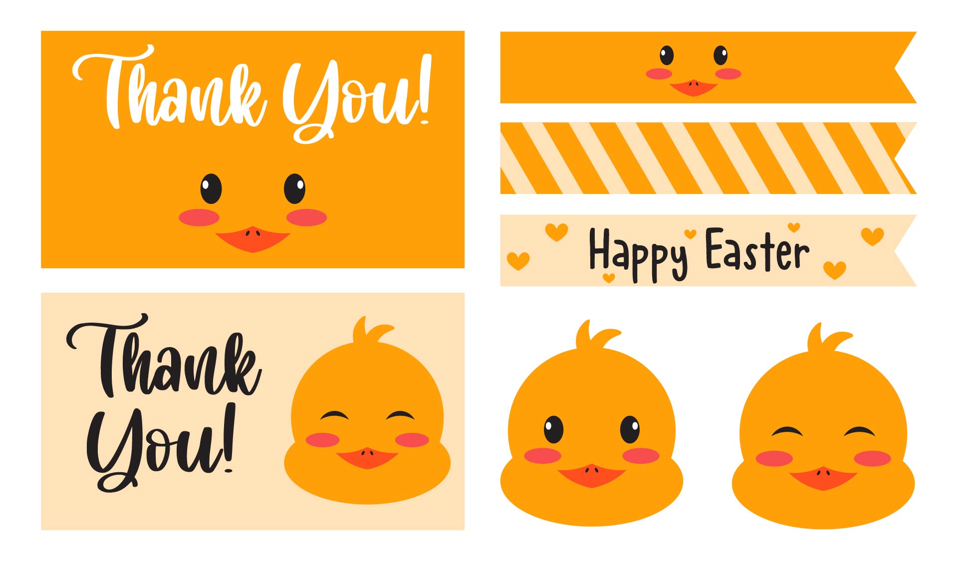 Printable Easter Chick Face Decorations