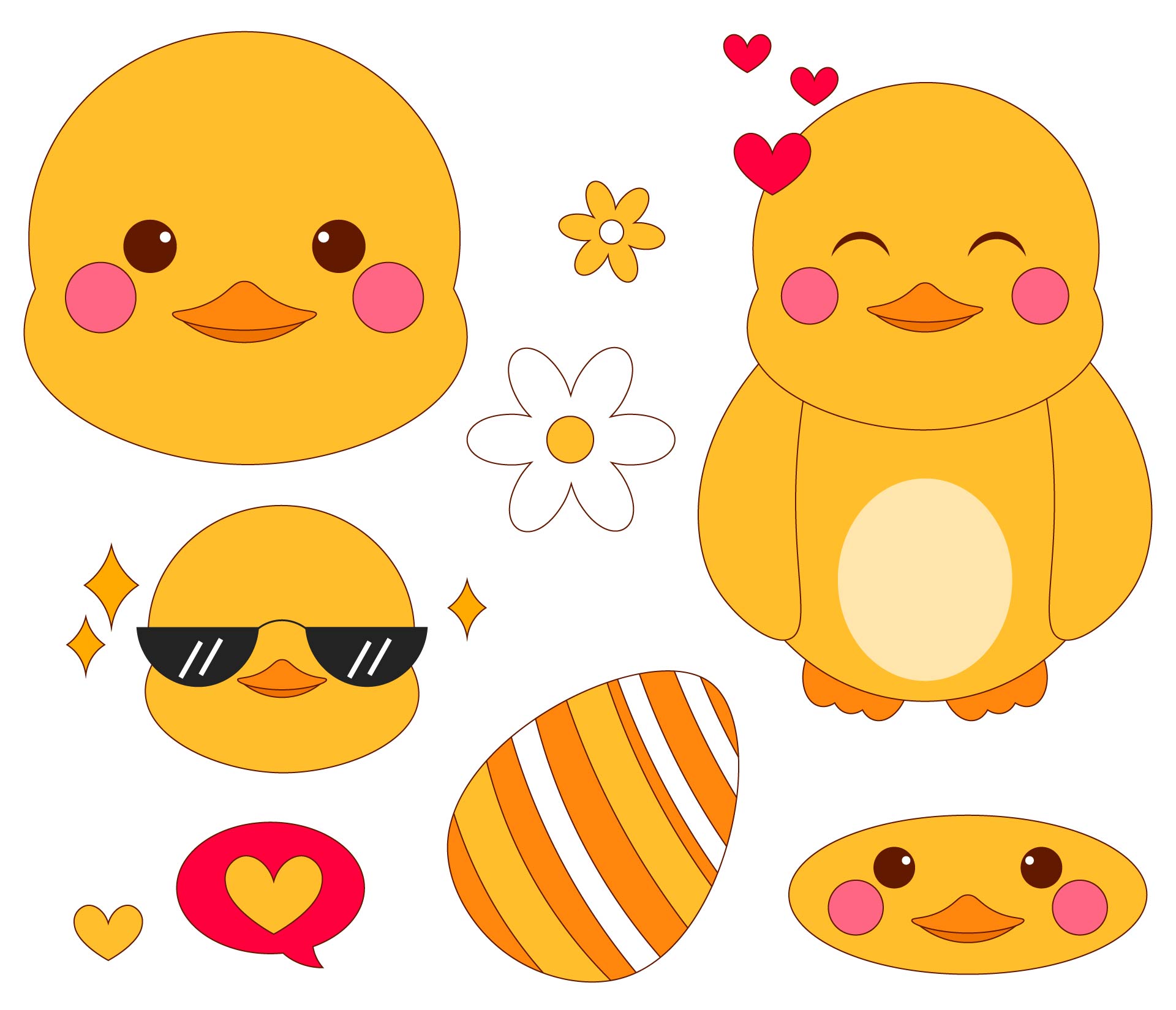 Printable Easter Chick Face Stickers