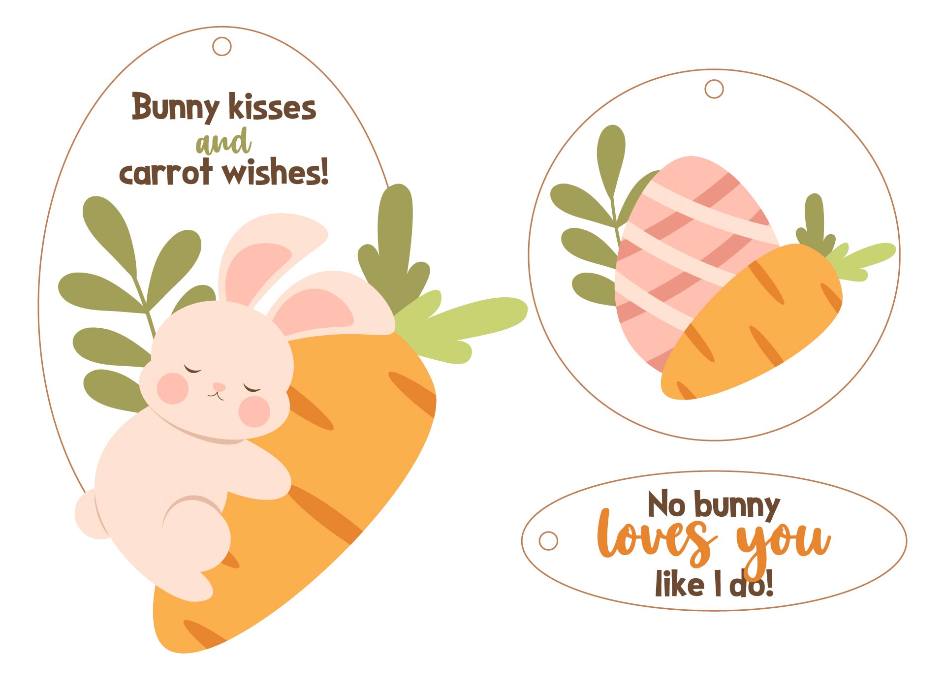 Printable Tags with Cute Bunny for Easter