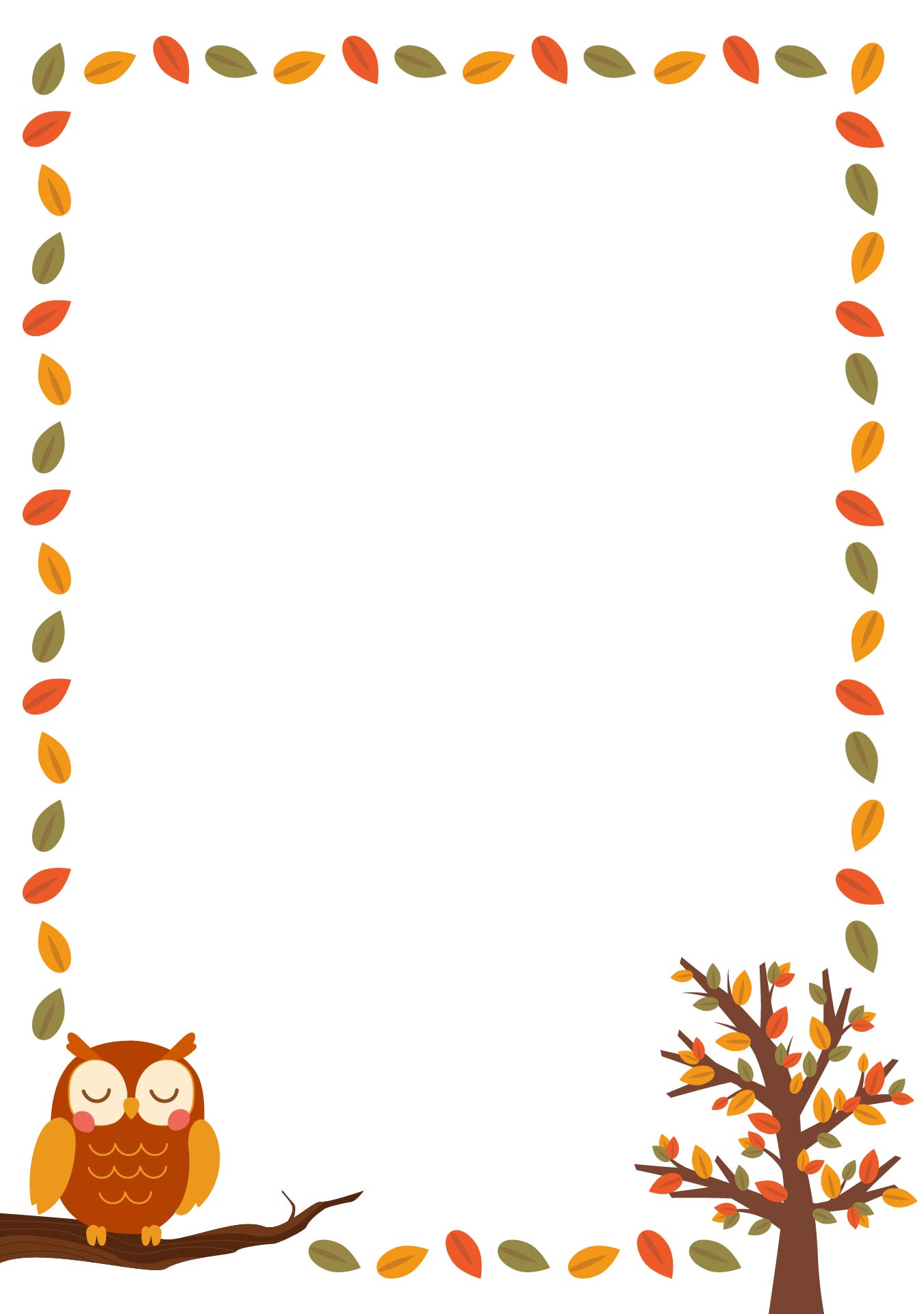 Fall Owls Border