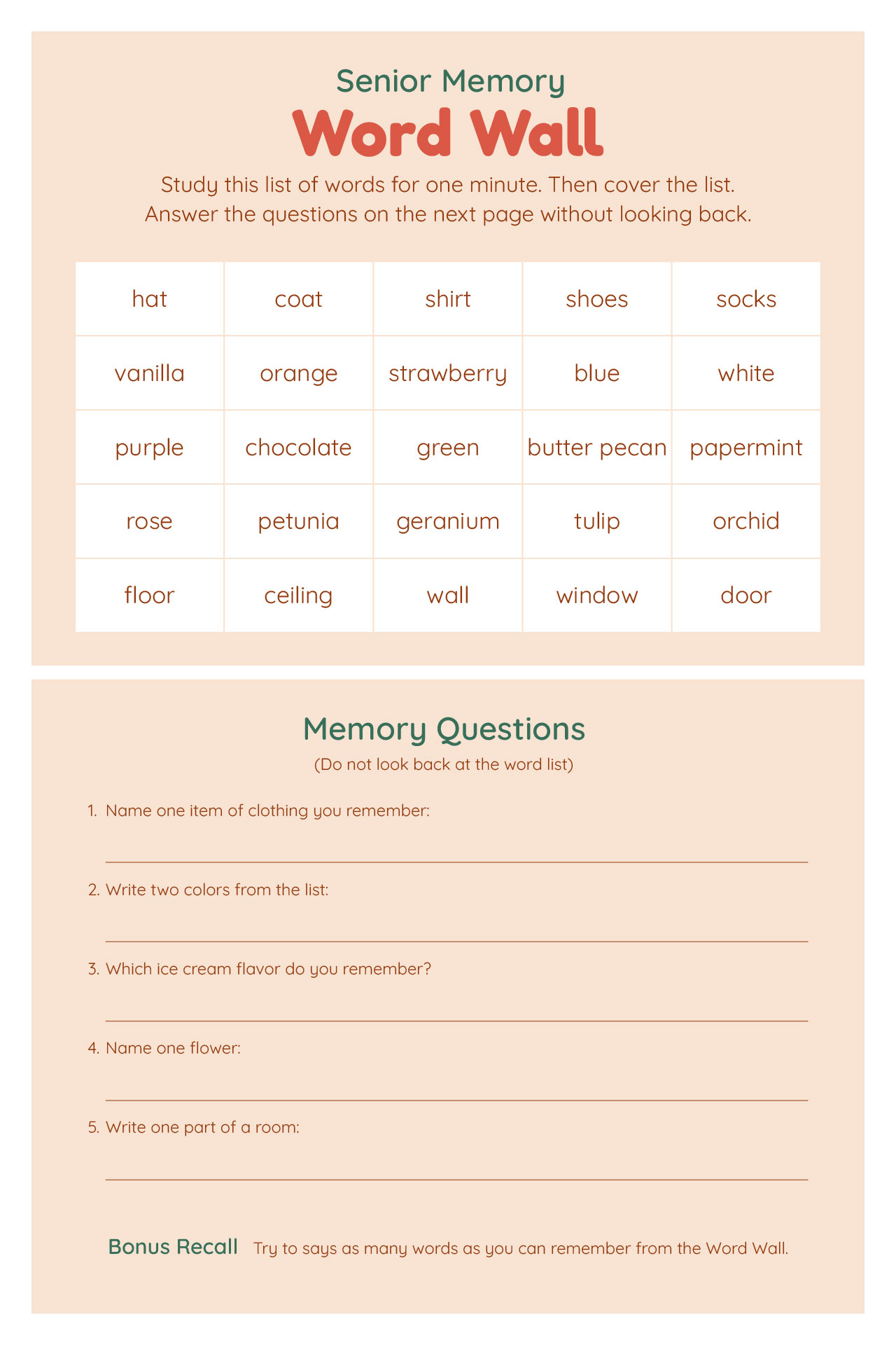 Memory Exercises For Seniors