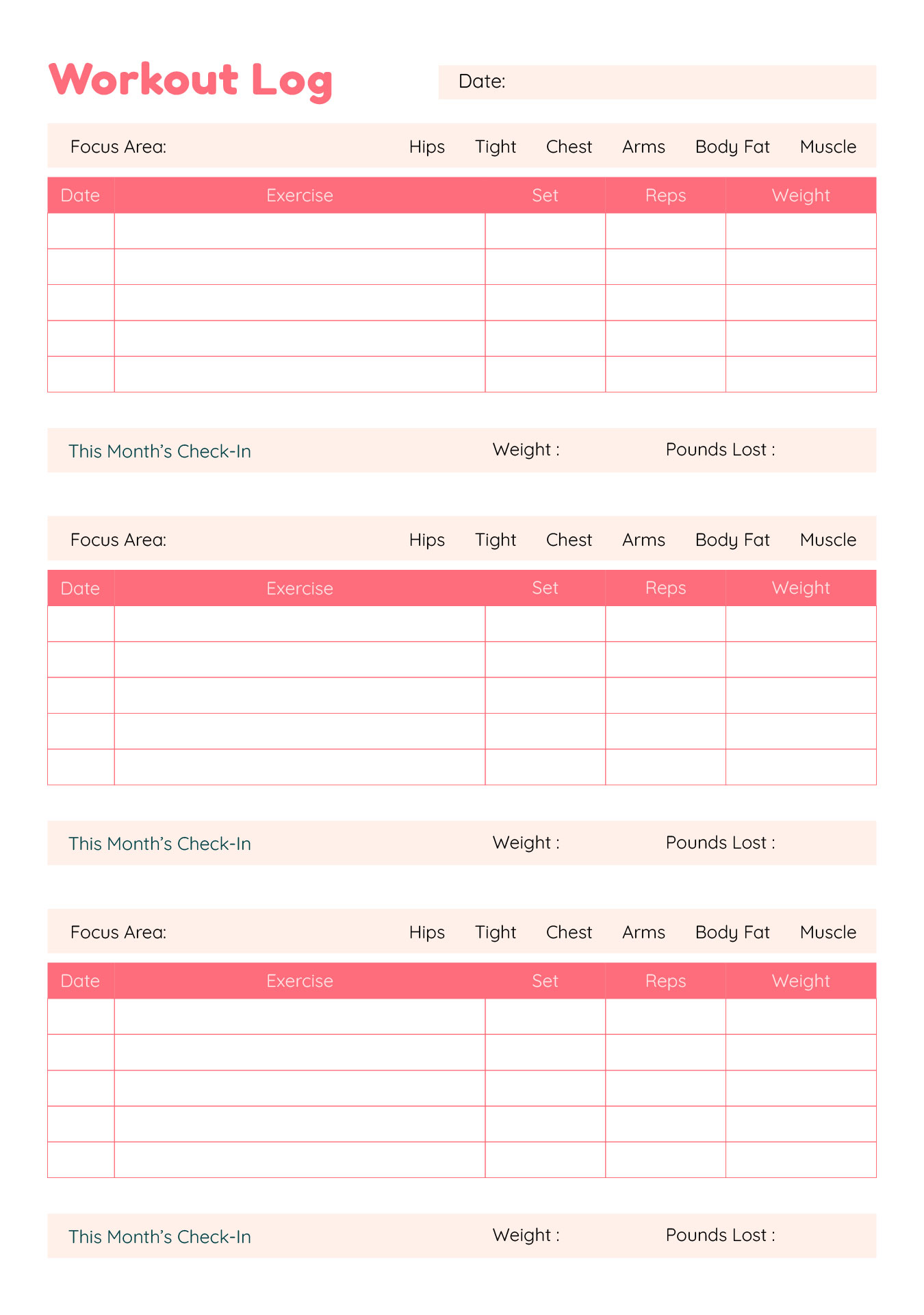 Workout Tracker Forms