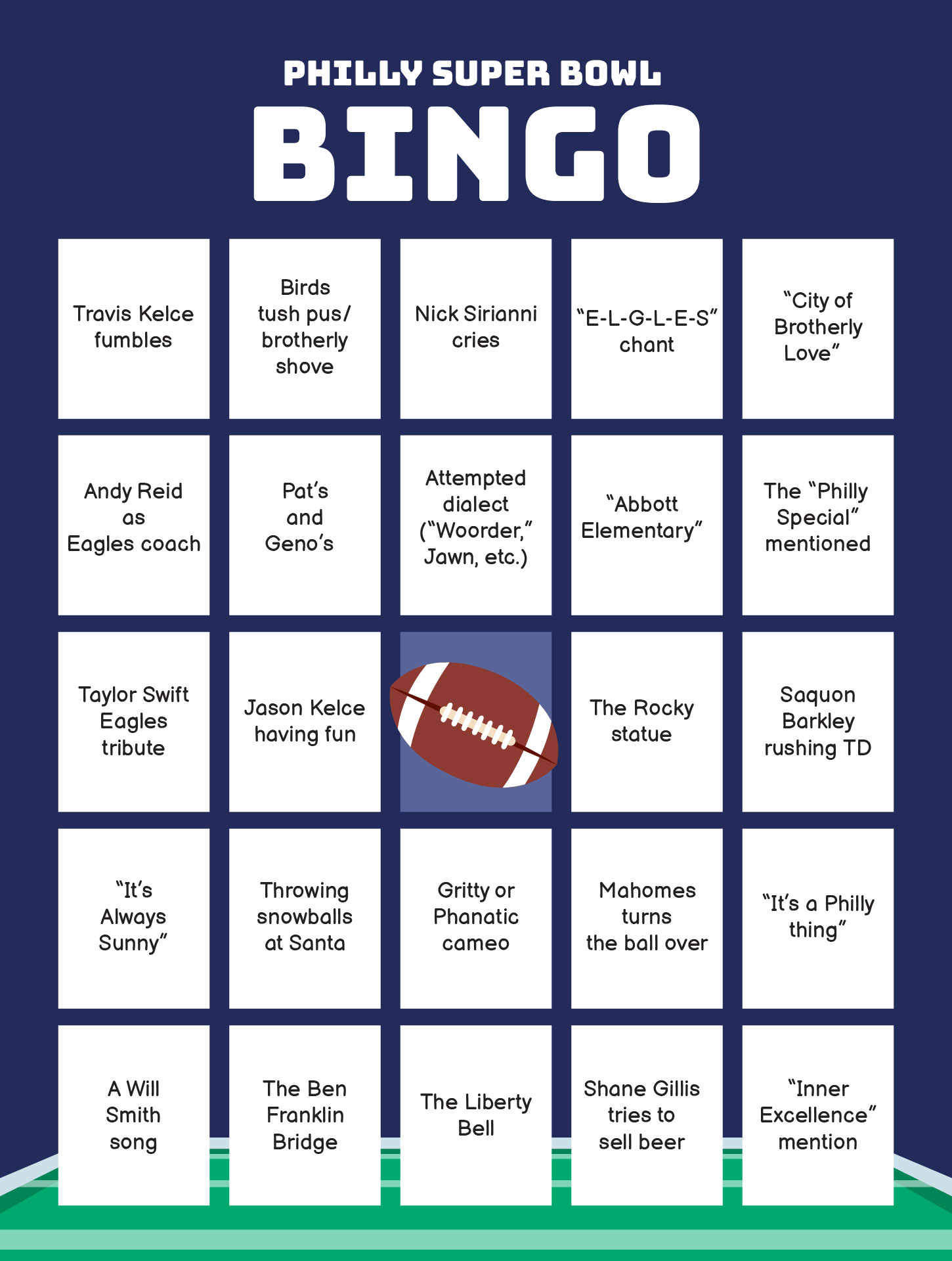 Super Bowl Bingo Cards