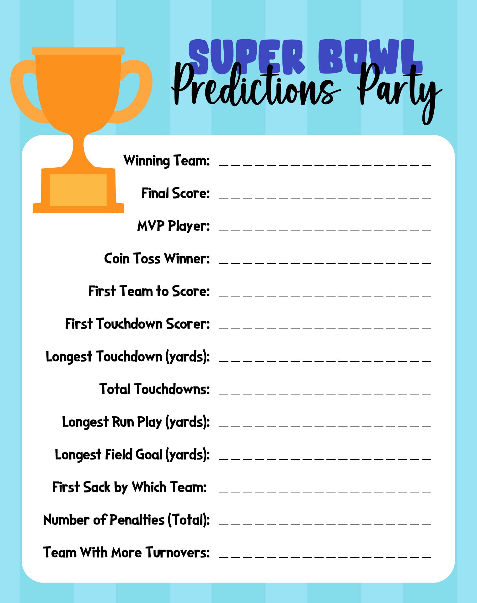 Super Bowl Party Games