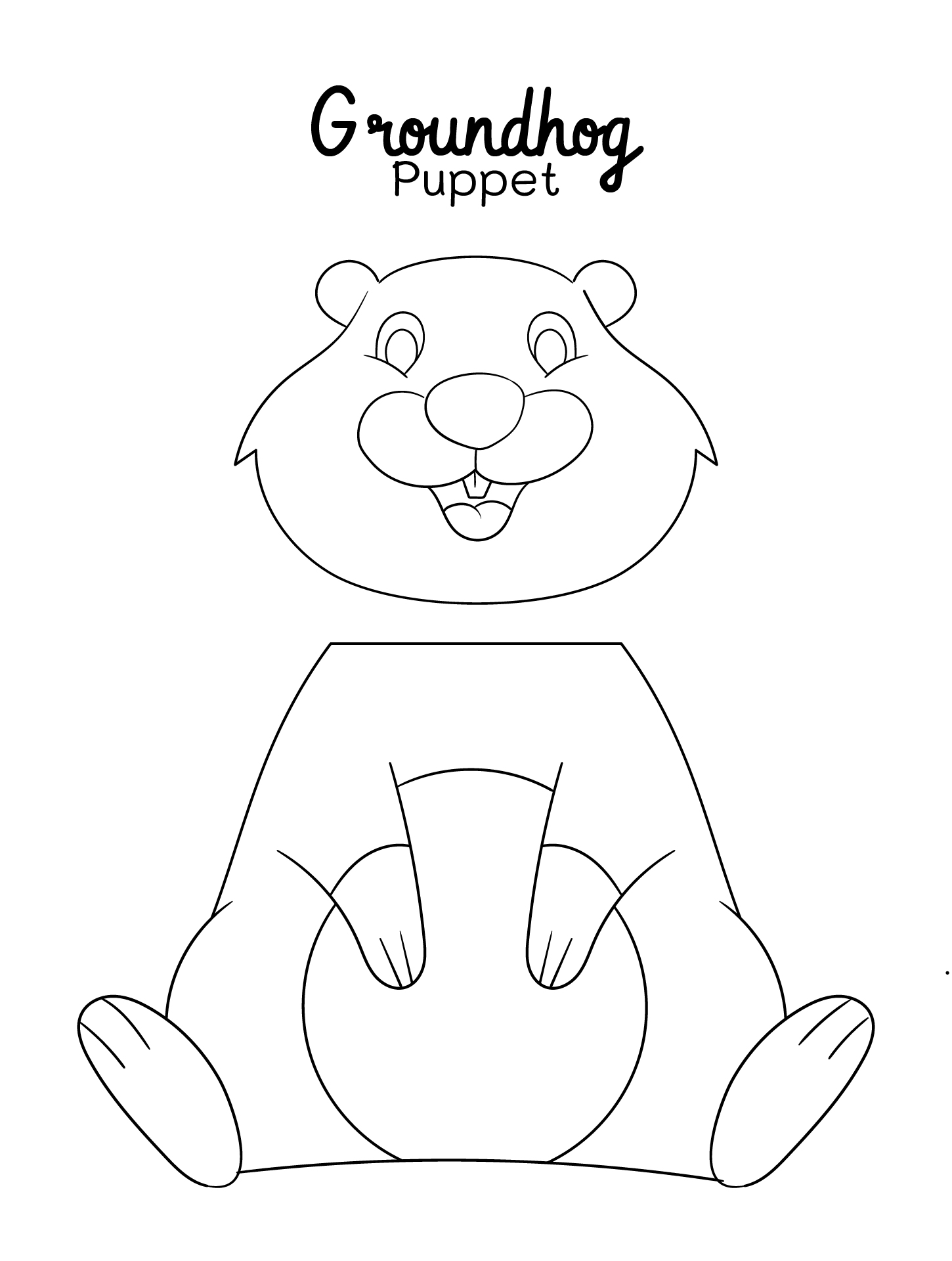 Groundhog Paper Bag Puppet