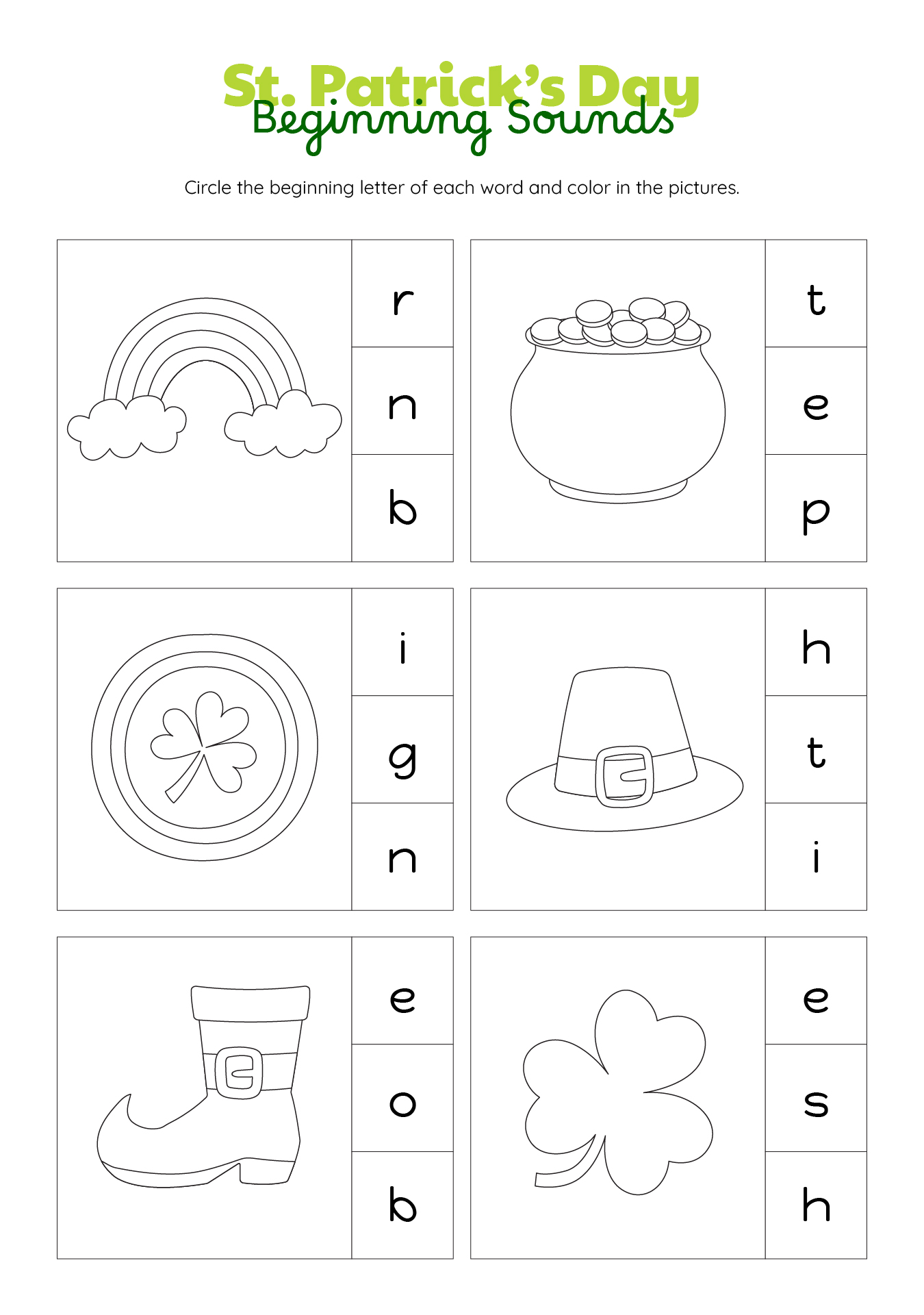 St Patrick Day Interactive Worksheet