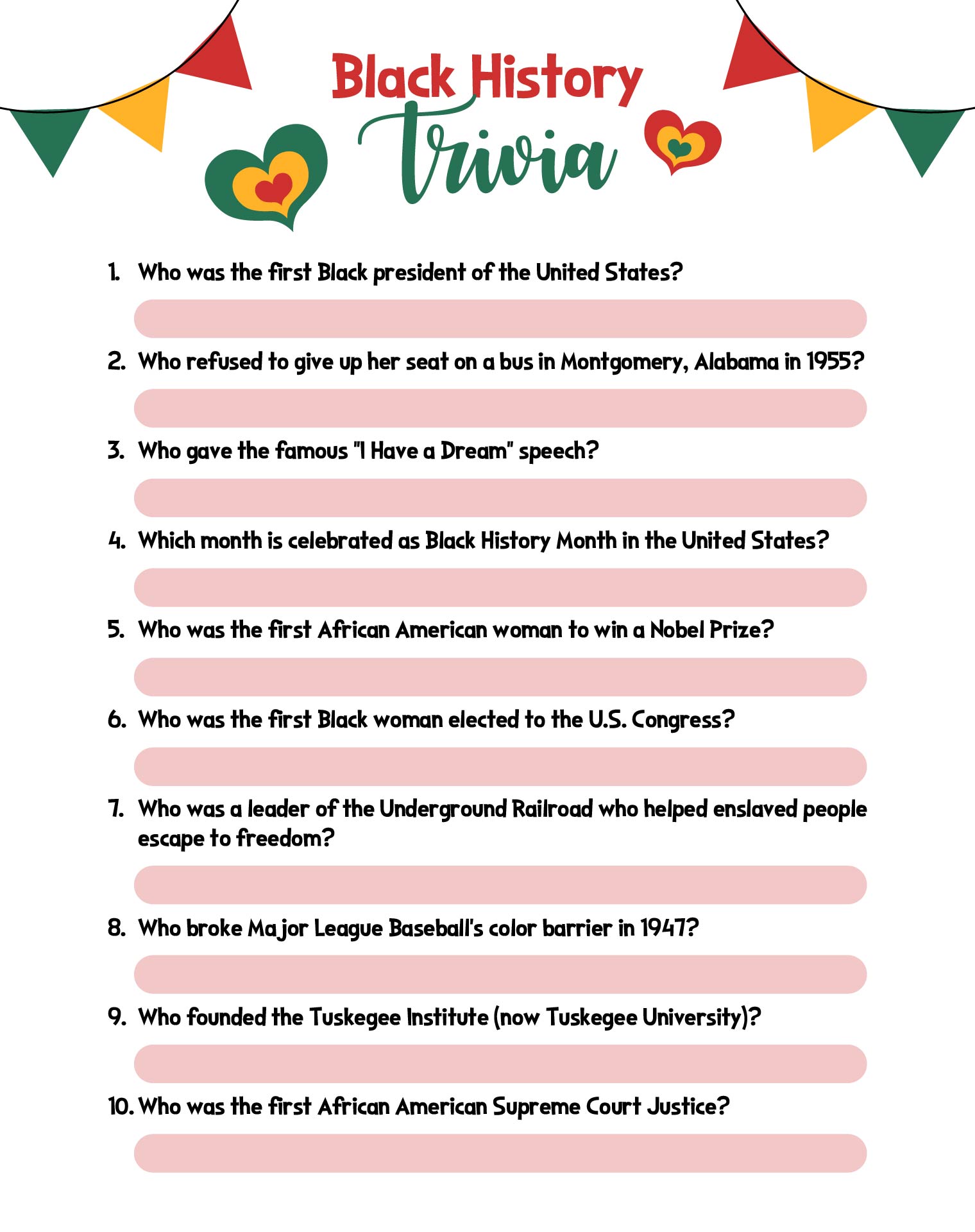 Black History Month Trivia