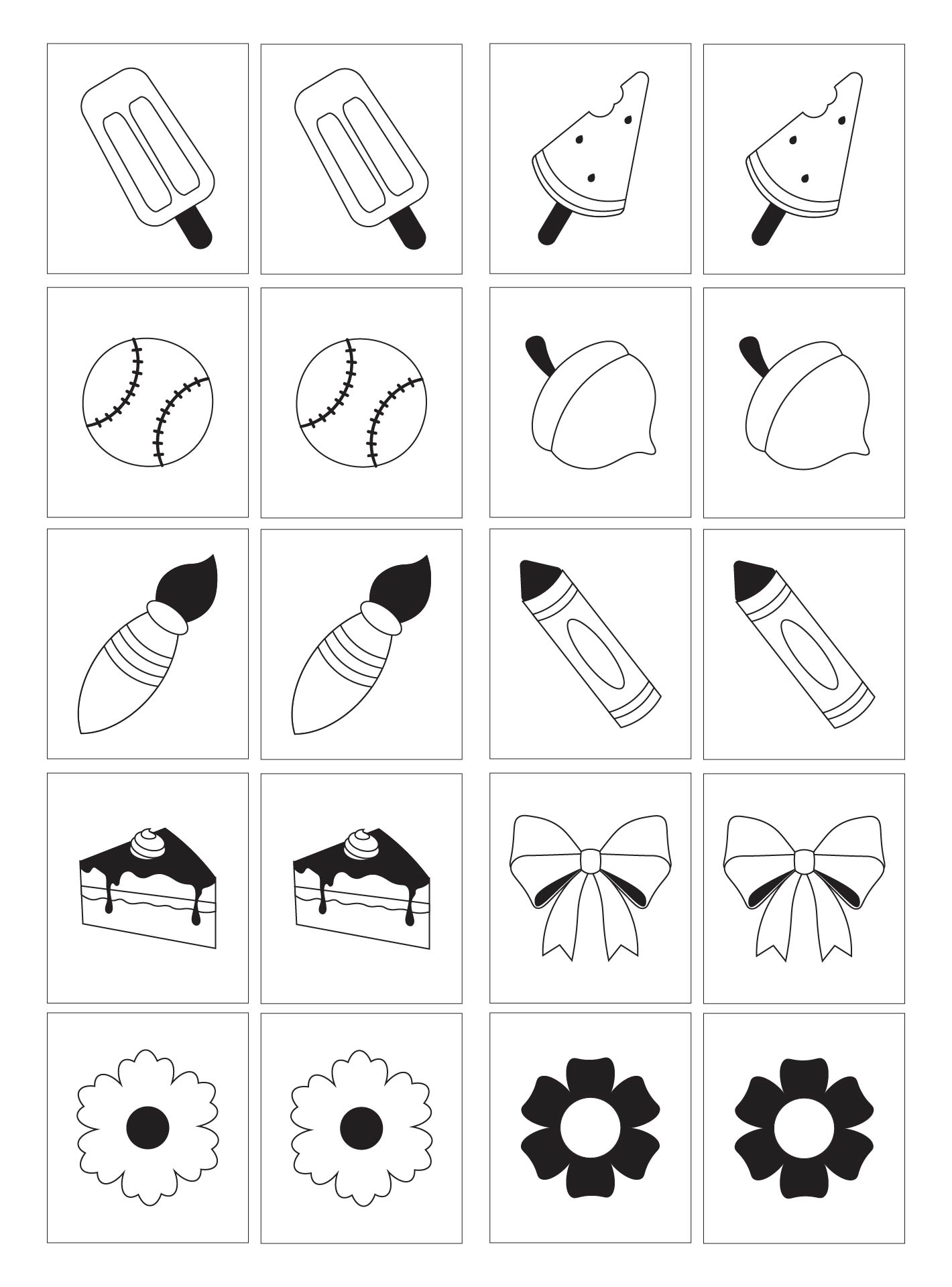 Worksheets Memory Game
