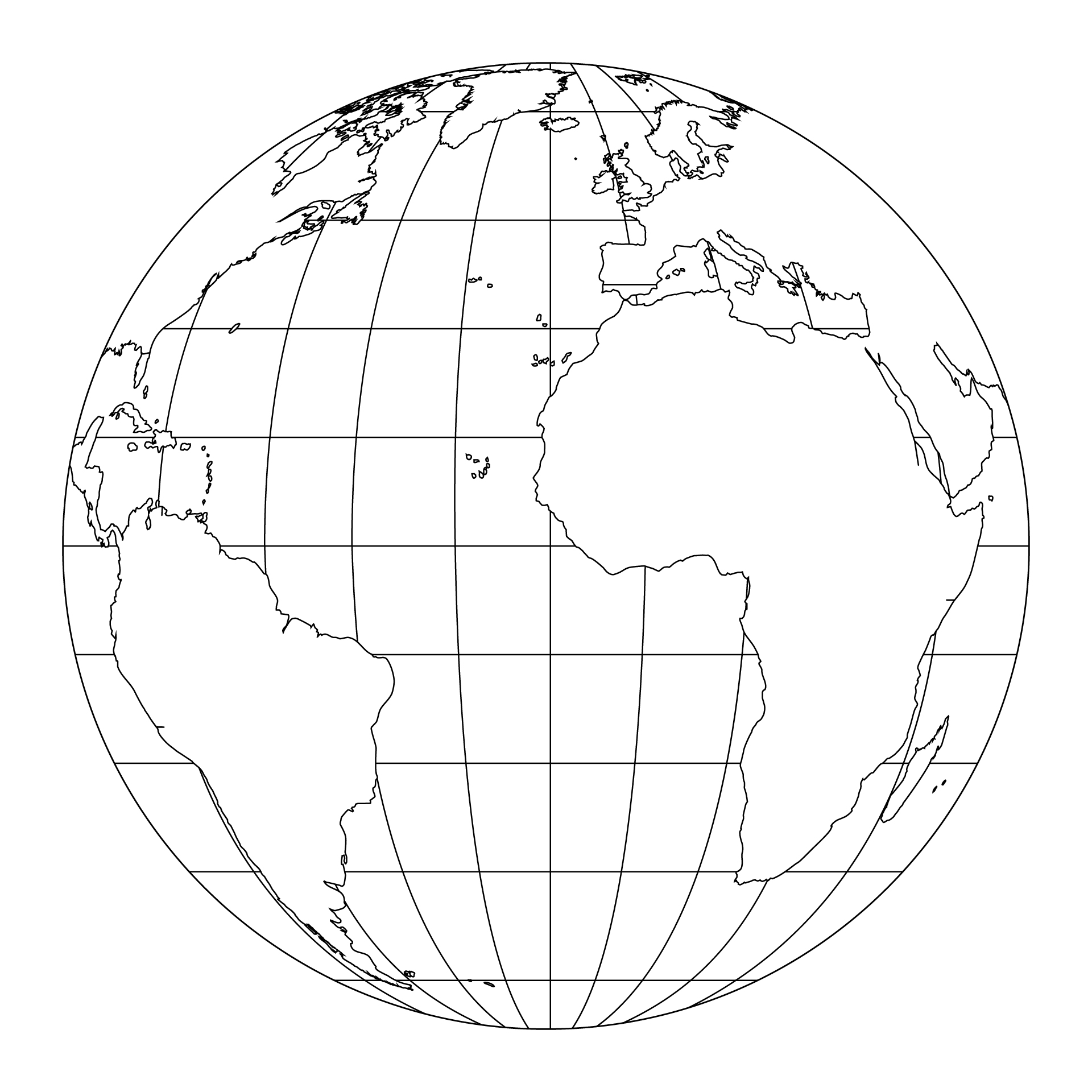 Blank World Map Globe