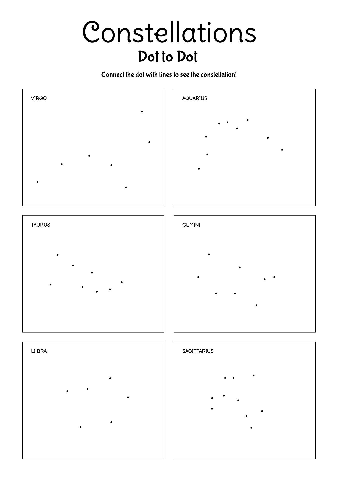 Dot To Dot Constellations