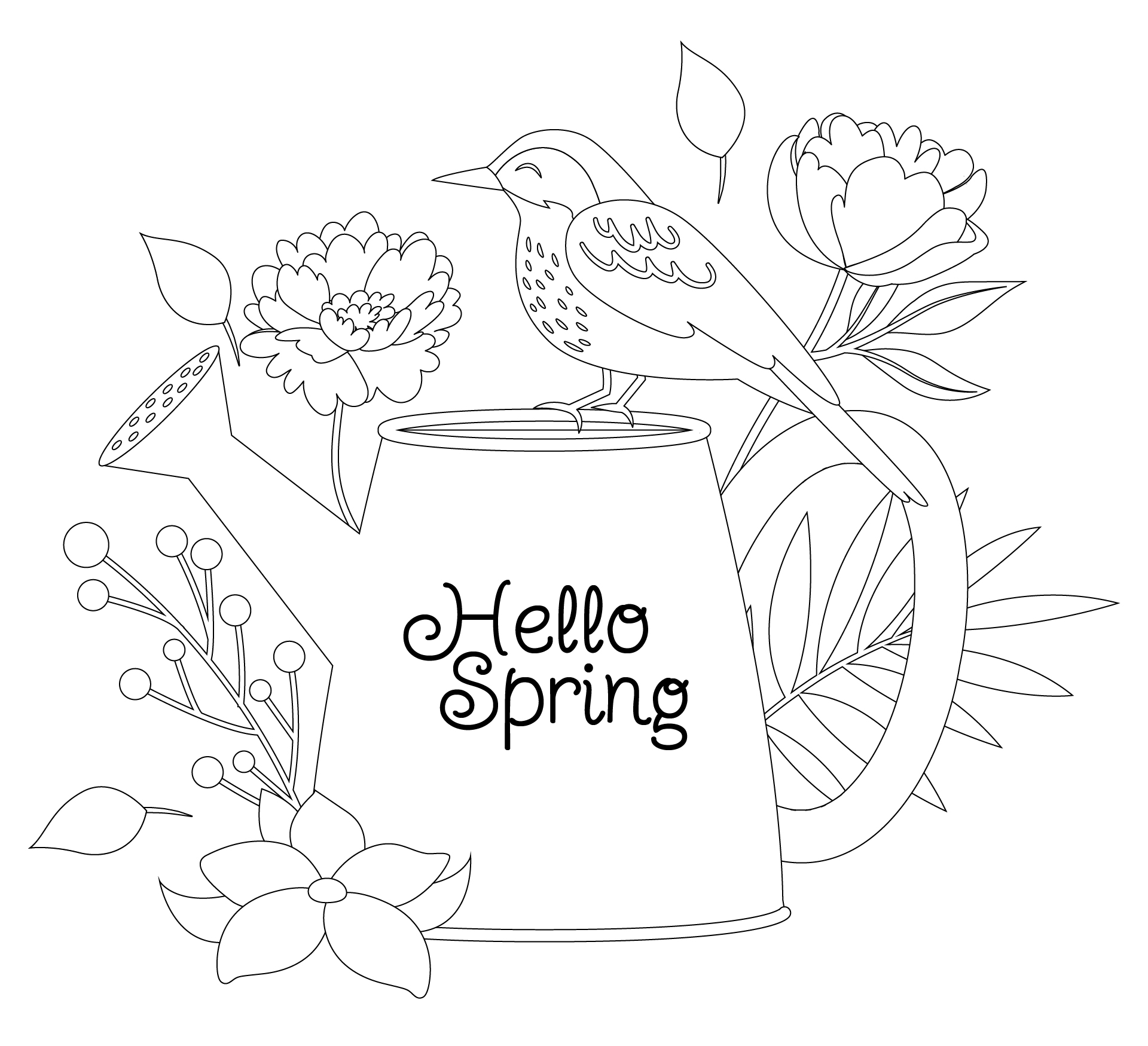 Butterfly Coloring Page Spring Is Here