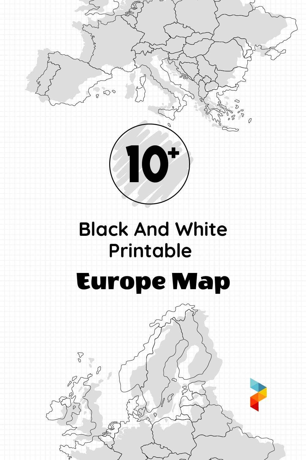 Black & White Europe Map