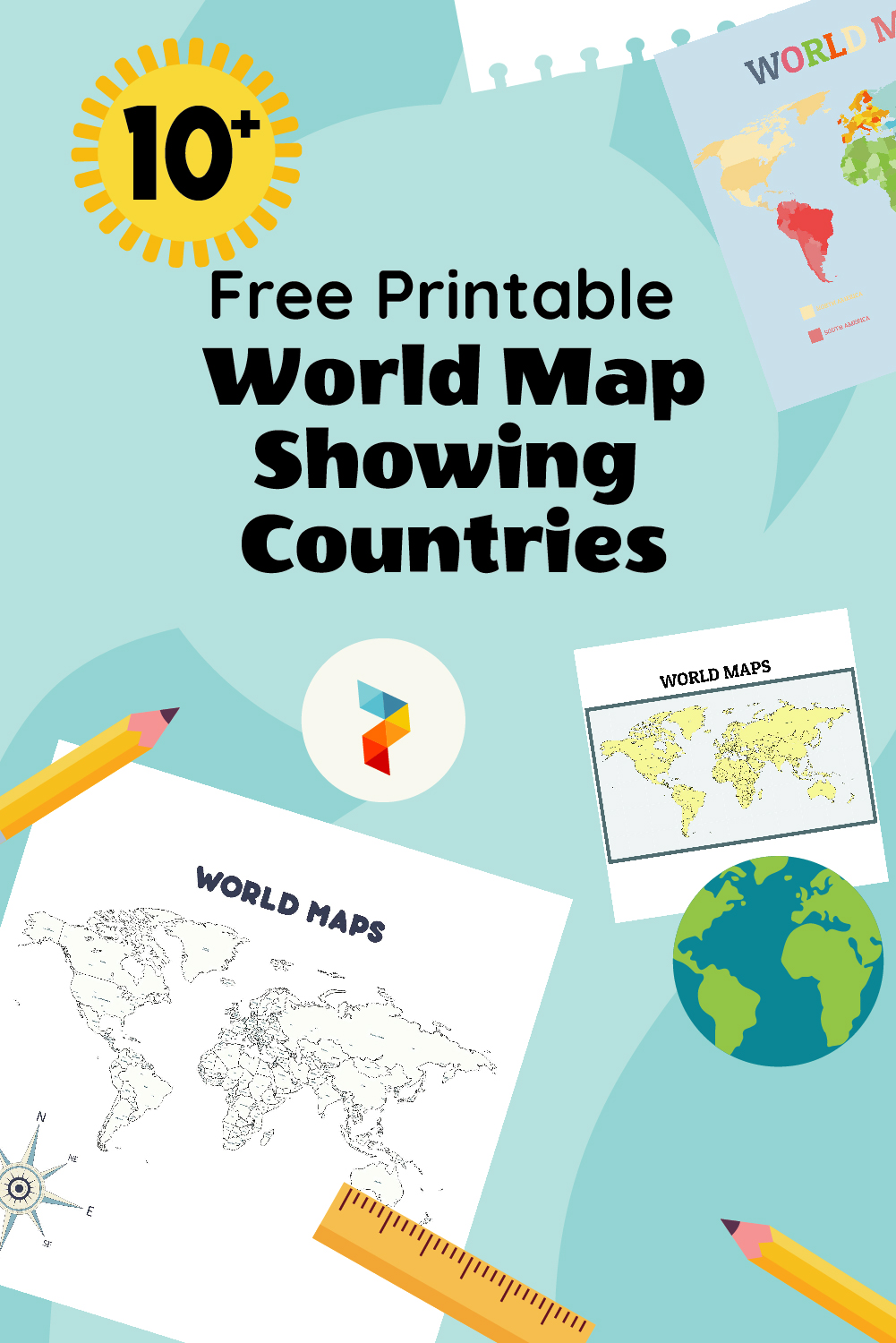 World Map Showing Countries