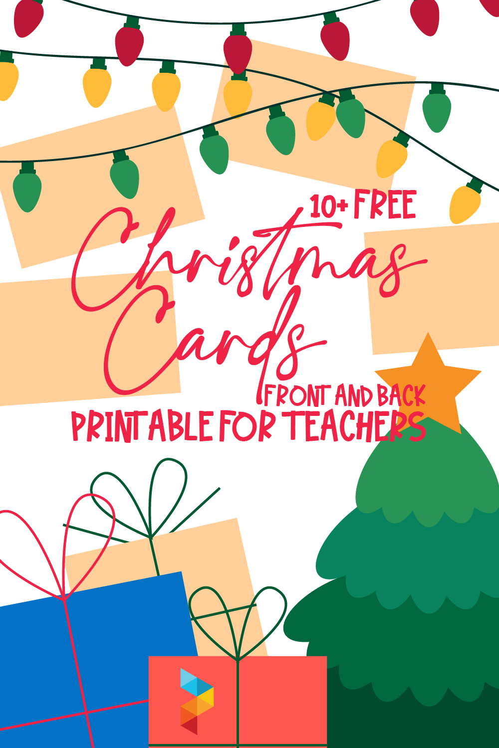Christmas Cards Front & Back For Teachers