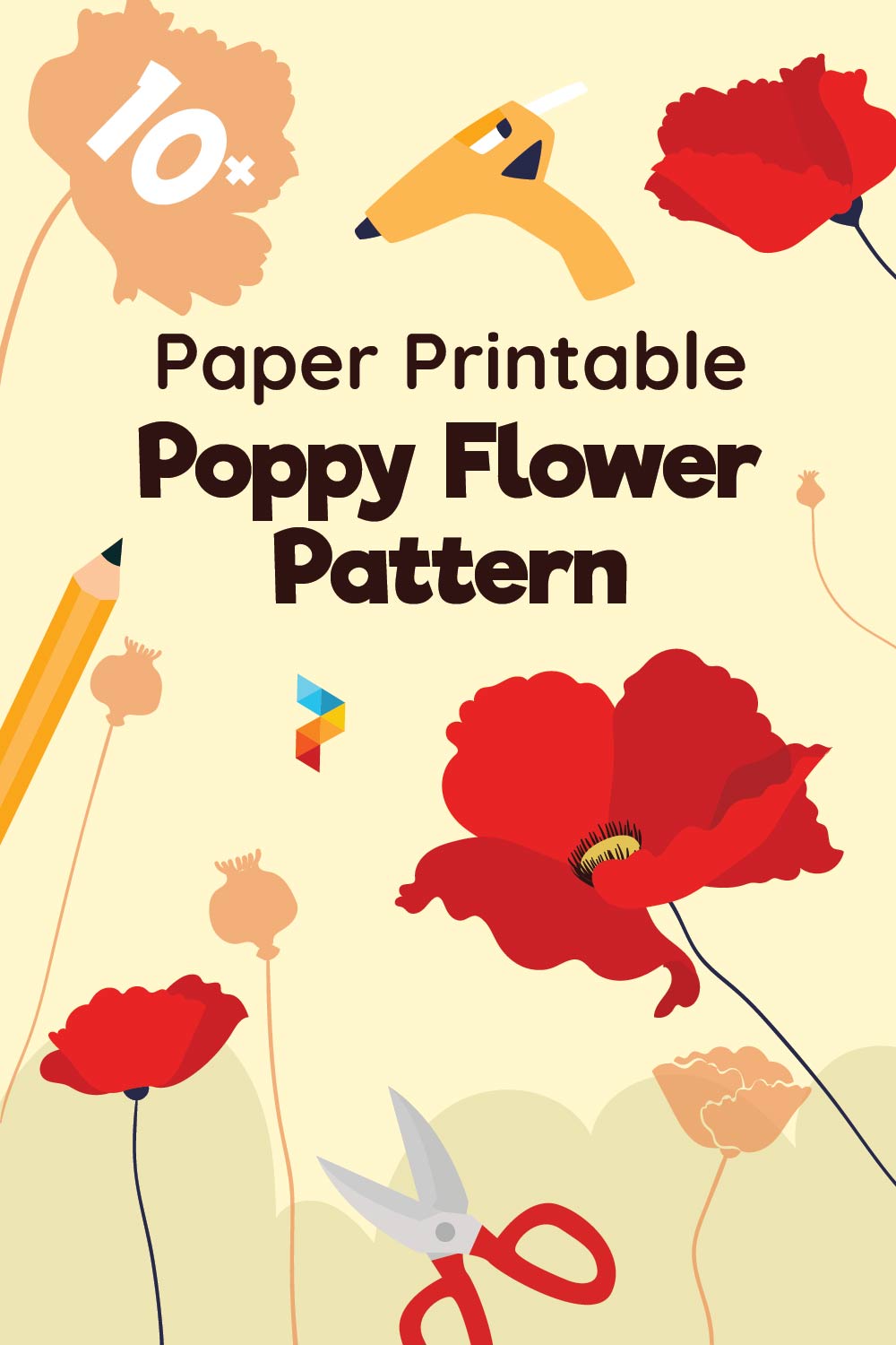 Paper Printable Poppy Flower Pattern