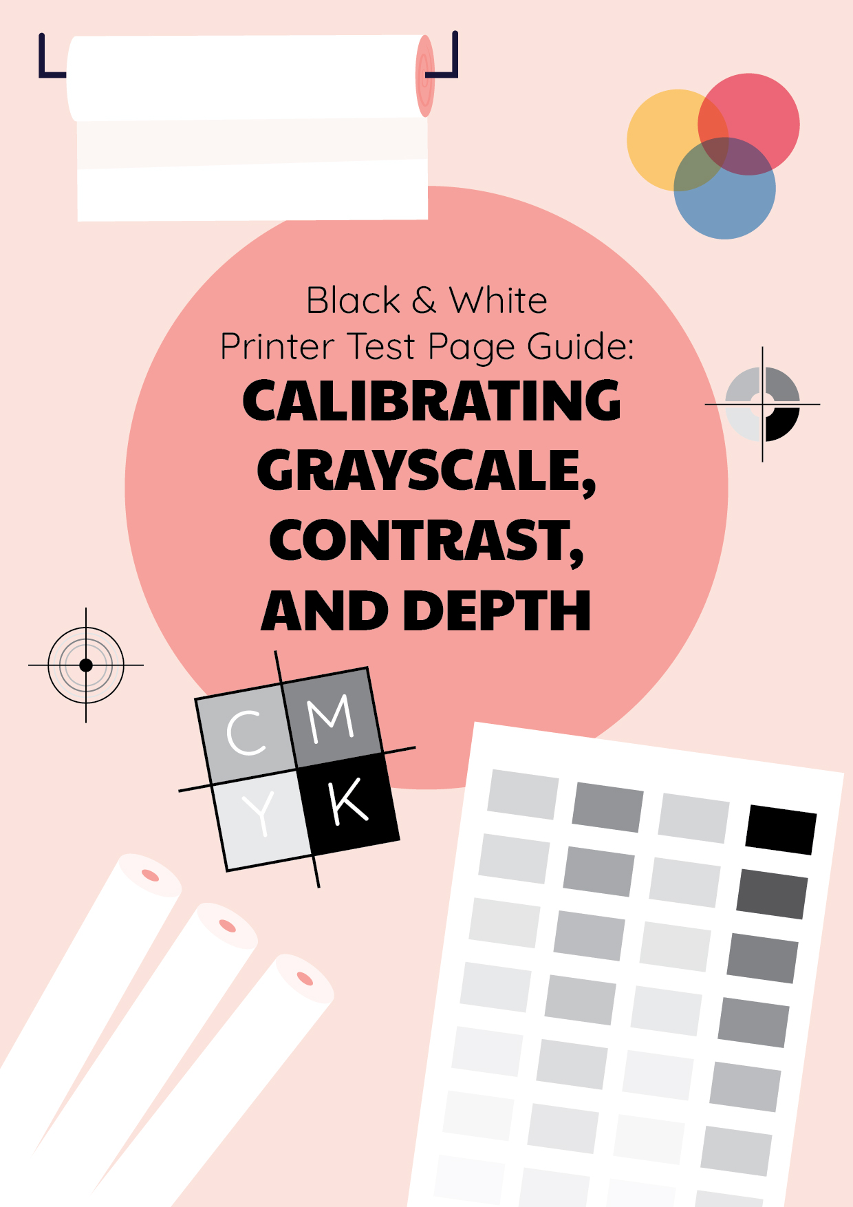 Black & White Printer Test Page - Guide For Calibrating Grayscale, Contrast, & Depth