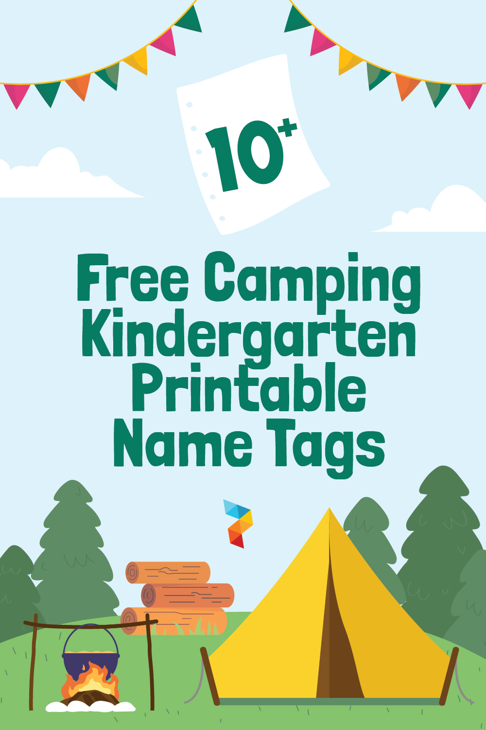Camping Kindergarten Name Tags