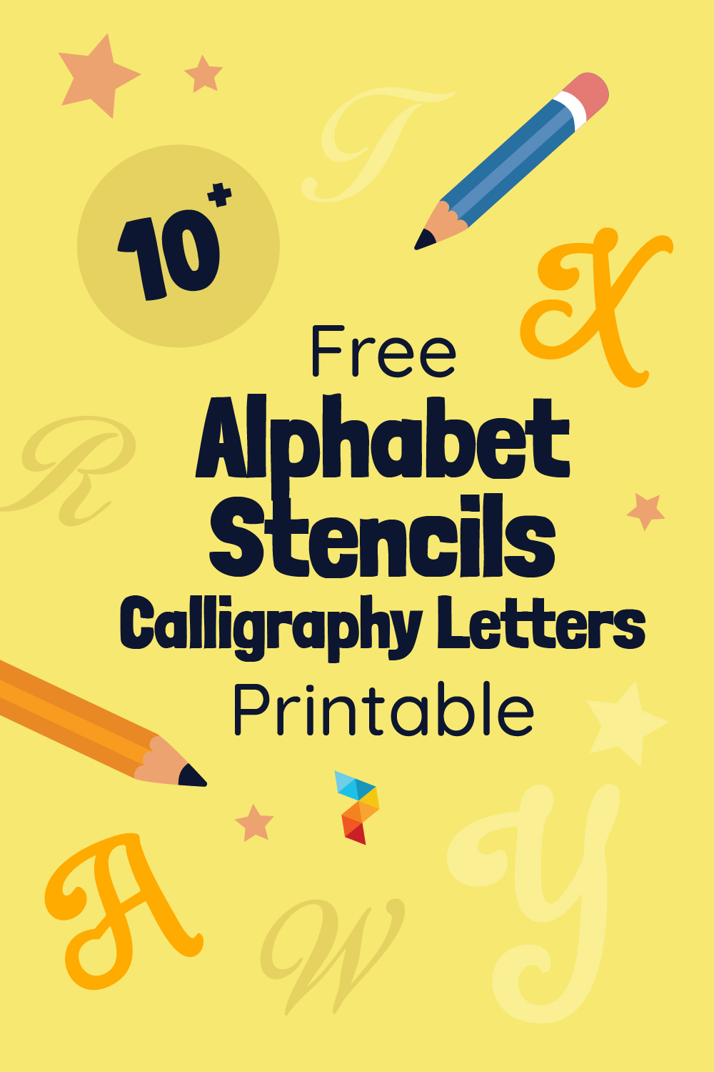 Alphabet Stencils Calligraphy Letters
